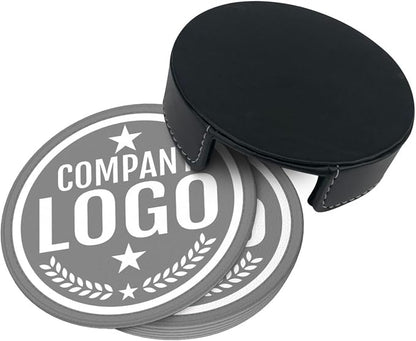 Custom Leather Coasters with Logo - Image 4