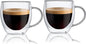 Espresso Cups Set Of 2, Double Walled Glass Coffee Mugs by Unknown