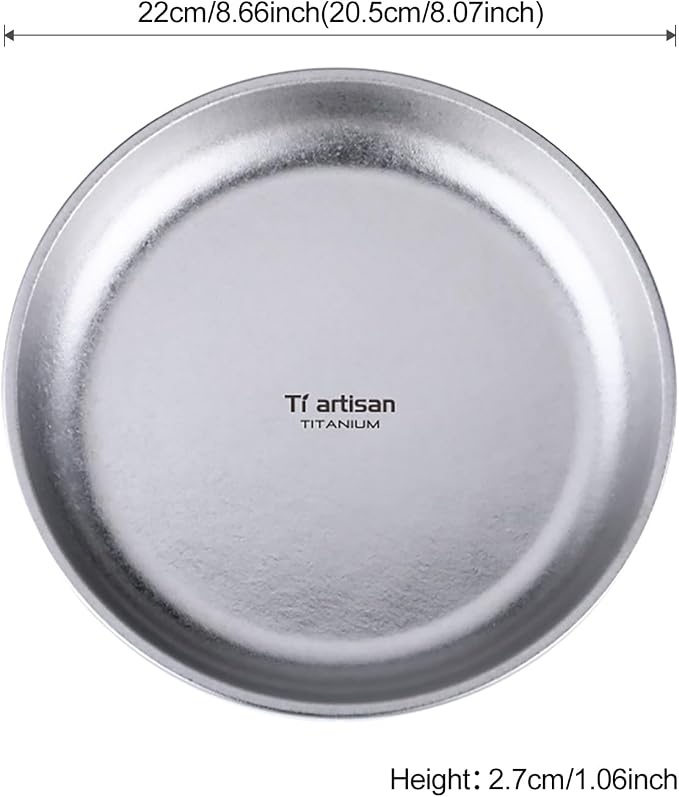 Titanium Plate Camping Picnic Tableware 27fl oz Cooking Utensils Extremely - Image 3