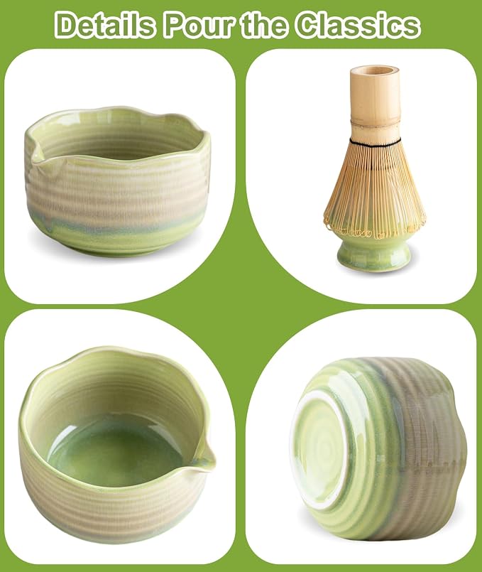 JBER Matcha Set, Bamboo Whisk, Powder Sifter - Image 6
