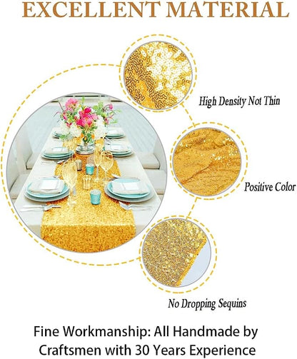 ShinyBeauty Wedding Decor Sequin Elegant Tassel Table Runner Plates Party - Image 4