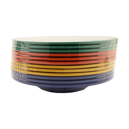 G.E.T. B-1611-MIX Diamond Mardi Gras Collection, Multi Color 16 oz. Melamine Bowls (Pack of 12),