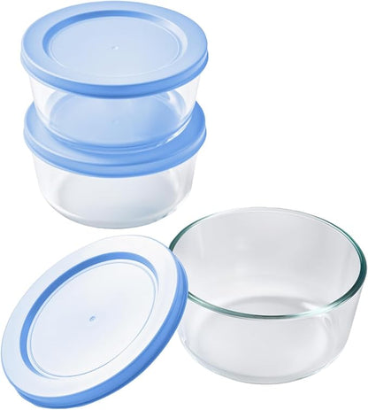 6-Piece Glass Food Storage Containers Set | 2-Cup, Leakproof | Microwave - Image 3
