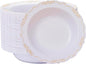N9R 30PCS Disposable Soup Bowls with Gold Relief, 12 Oz Fancy Plastic Soup Bowls for Holidays, Parties, Weddings, Catering and Everyday Use