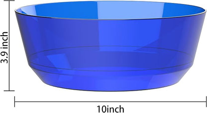 8 Pack Clear Blue Bowls for 4th of July | 128oz Heavy Duty Disposable Plastic - Image 2