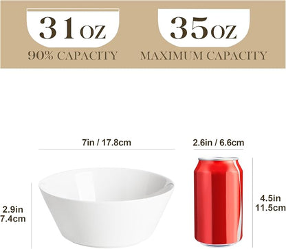 MALACASA 35 OZ Soup Bowls Set of 4, Kitchen Essential, Dishwasher Microwave Safe - Image 2