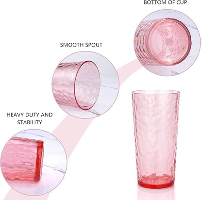 Yalin 24-Ounce Plastic Tumbler Acrylic Drinking Glasses, Reusable Plastic Cups - Image 3
