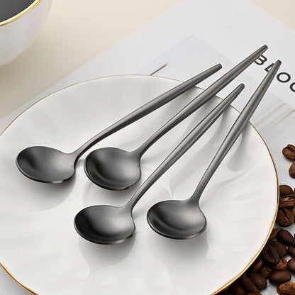 5.1 Inches Satin Black SS18/10 Teaspoon, Small Tea Spoon, Espresso Spoon - Image 7