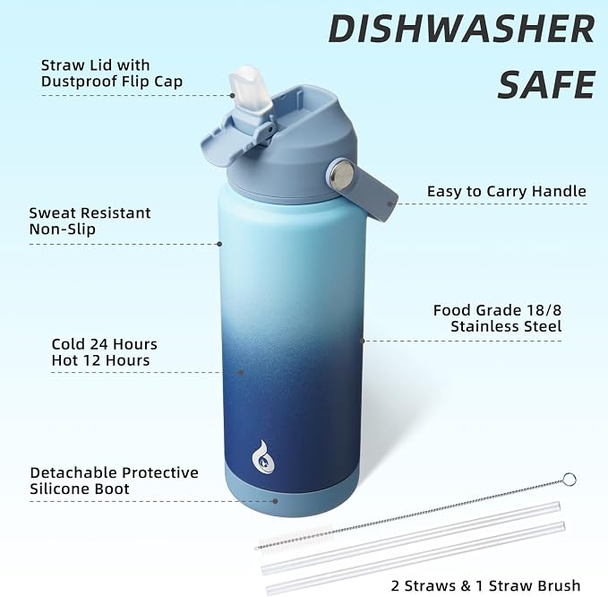 BJPKPK 24oz Insulated Water Bottle, Stainless Steel Bottle - Image 3