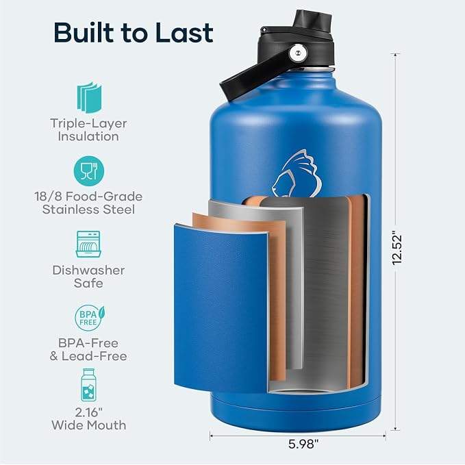 BUZIO 1 Gallon Water Bottle Insulated - Image 4