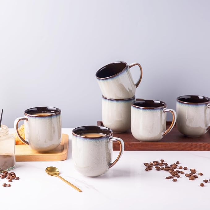 LERATIO Ceramic Coffee Mugs Set of 6, 12oz Handmade Coffee Mugs Set | Large - Image 7