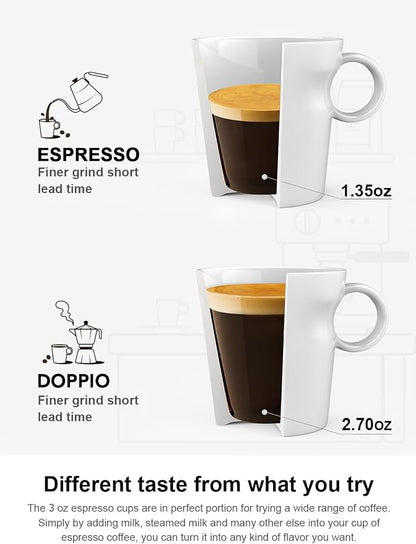 LE TAUCI 3 oz Espresso Cups, Ceramic Demitasse Cup, Mini Coffee Mugs - Image 5