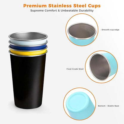 8 Pack Stainless Steel Cups 16oz - Image 4