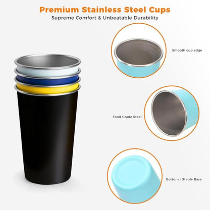 4 Pack Stainless Steel Cups 16oz - Image 3