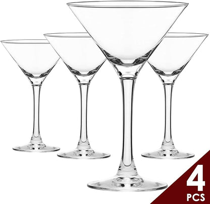 Chouggo Martini Glasses Set of 4, Hand Blown Premium Crystal Cocktail Glasses - Image 5