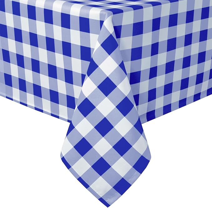 Royal Blue Checkered Tablecloth Rectangle by Hiasan