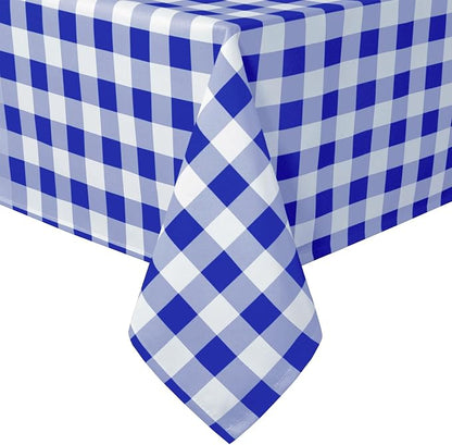 Royal Blue Checkered Tablecloth Rectangle by Hiasan