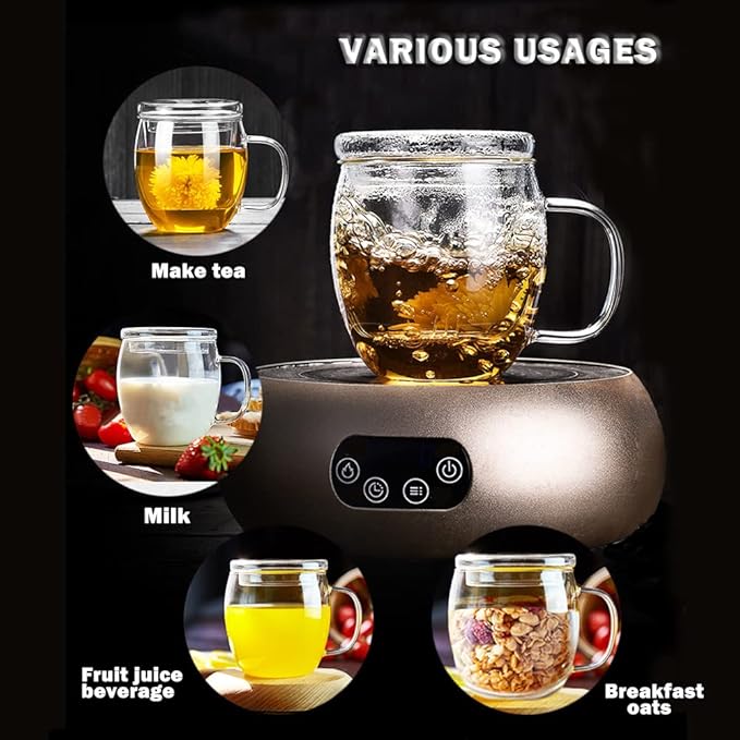 Glass Tea Cup with Infuser and Lid, 17 oz Clear Loose Leaf Tea Infuser Mug | - Image 7