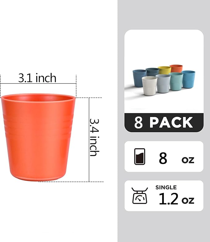 Homestockplus 8 Oz Wheat Straw Drinking Cups, Small Plastic Cups Reusable - Image 3