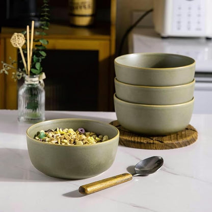 AmorArc Stoneware Cereal Bowls Set of 6, 26oz Soup Ceramic Bowls Set | Modern - Image 6