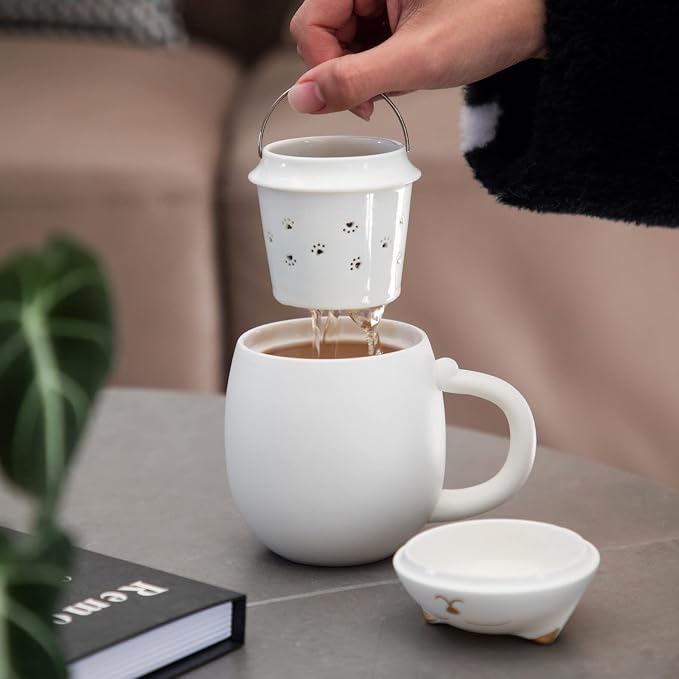 HEER Cat Ceramic Tea Mug 13.5oz - Image 4