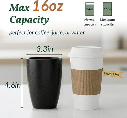 Homienly Drinking Glasses 16oz Wheat Straw Cups-Stackable and Reusable Cups - Image 4