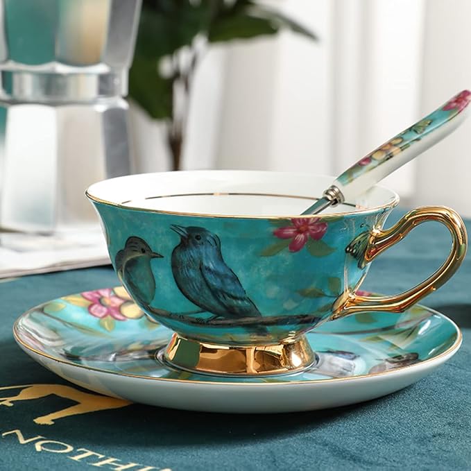 Bone China Blue Bird Tea Cup - Image 3