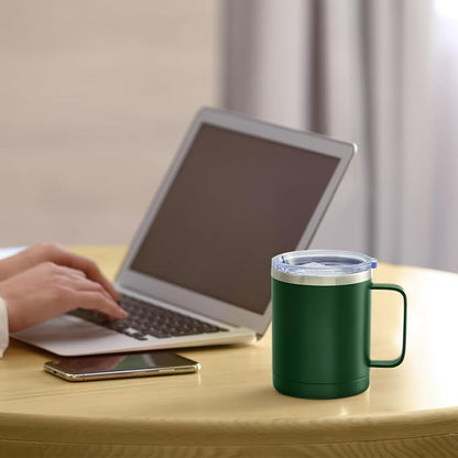 MEWAY 12oz Coffee Mug With Handle and Sliding Lid, Stainless Steel Travel - Image 6