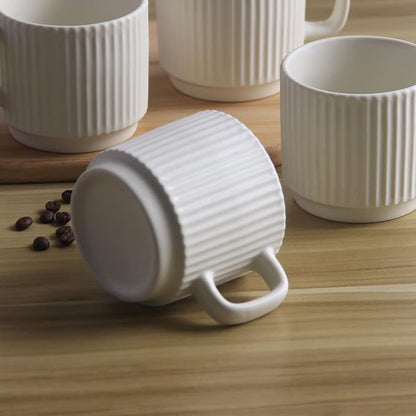 Stackable Coffee Mugs Set of 4, 7 OZ Espresso Ceramics Cups - Image 5