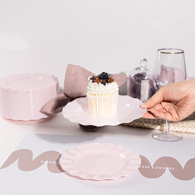 72 Pack Pink Plastic Plates, Thanksgiving - Image 6