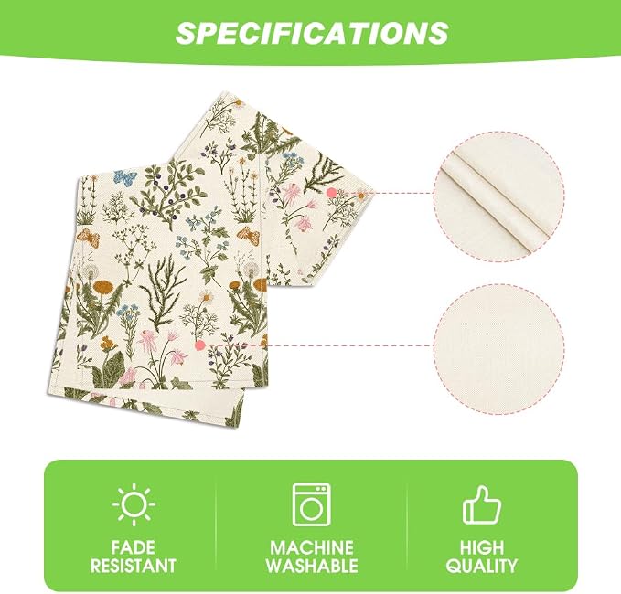 Artoid Mode Wildflowers Floral Spring Table Runner, Butterfly Seasonal Summer - Image 5