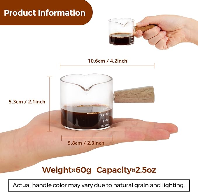 YARRAMATE 2.5oz Double Spout Espresso Shot Cups, 2 Pack - Image 2