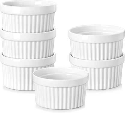 MALACASA Ramekins 4 oz Oven Safe, Porcelain Creme Brulee Ramekins Pudding by MALACASA