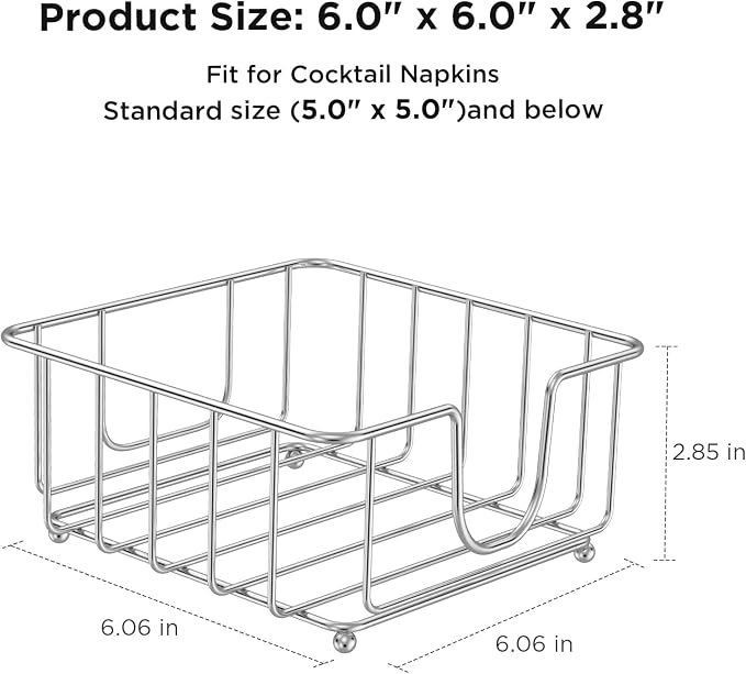 Metal Cocktail Napkin Holder for Bar, Flat Napkin Holder Caddy for Cocktail - Image 2