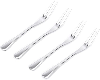 VANRA 5.1in 4-Piece Salad Forks Set Stainless Steel Cocktail Appetizer Dessert by VANRA