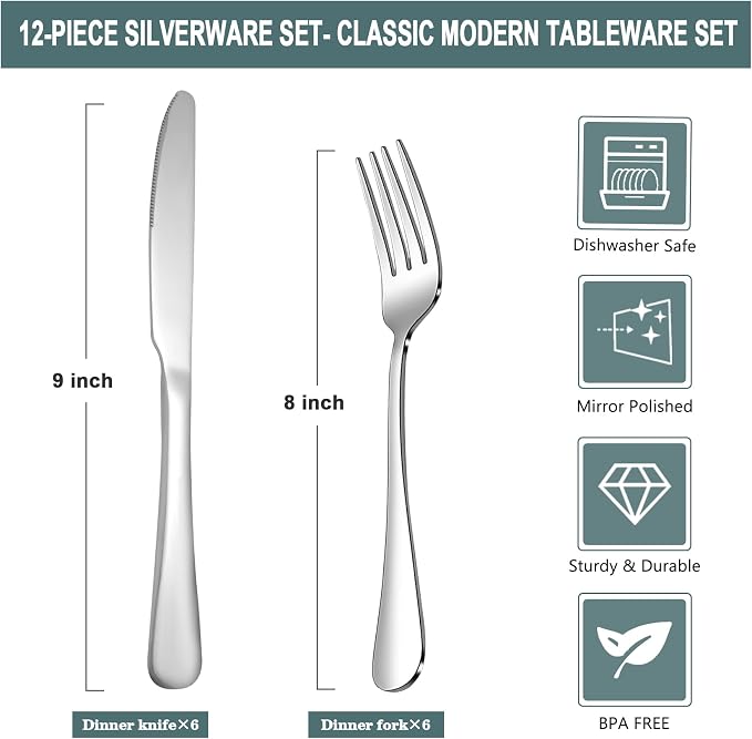 SANTUO 16 Piece Silverware Set - Image 2