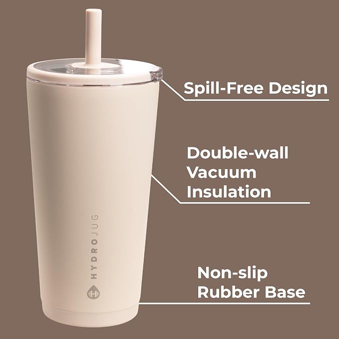 HydroJug Everyday Tumbler 20 oz, Ceramic-Lined Straw Cup - Image 3