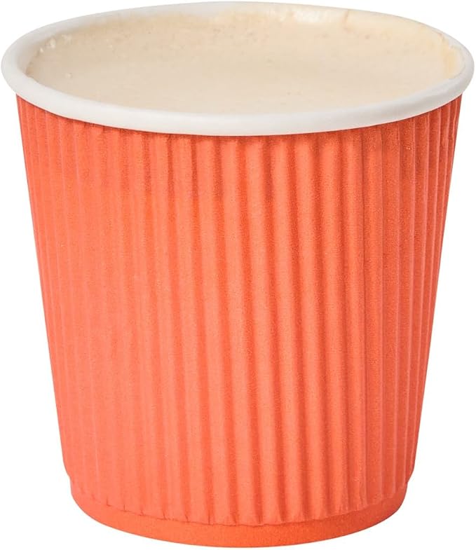 Restaurantware 4 Ounce Ripple Wall Disposable Coffee Cups, 500 Insulated Orange by Restaurantware