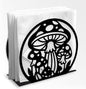 Mushroom Decorative Black Metal Napkin Holder for Table, 5.3" x 4.8" x 2" Mushroom Plant Standing Napkin Holder for Home Kitchen Restaurant Picnic Party Coffee Bar Dining Room