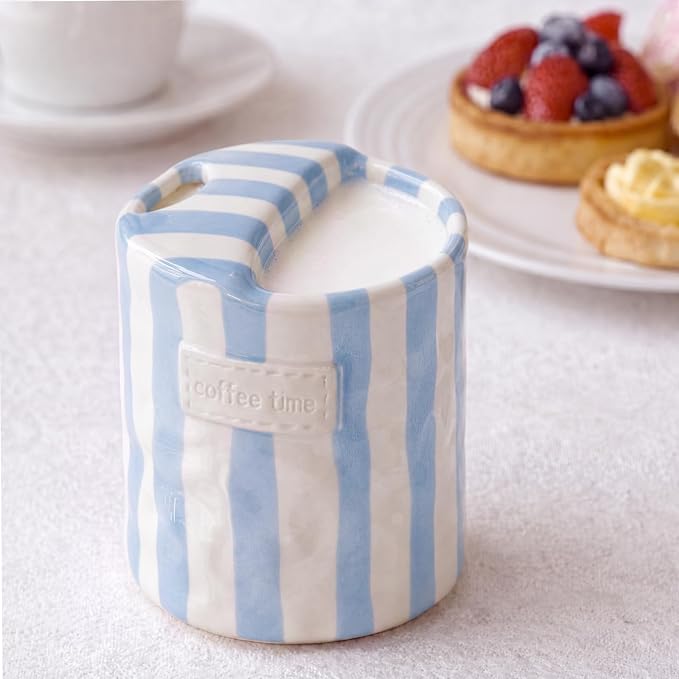 1 Pack Ceramic Coffee Mug with Sip Hole Espresso Cup 10oz with Straws Retro - Image 4