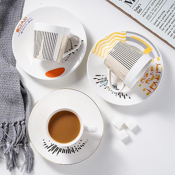 Mirror Cups and Saucers, Mirror Reflection coffee mug, Ceramic Coffee Mug - Image 4