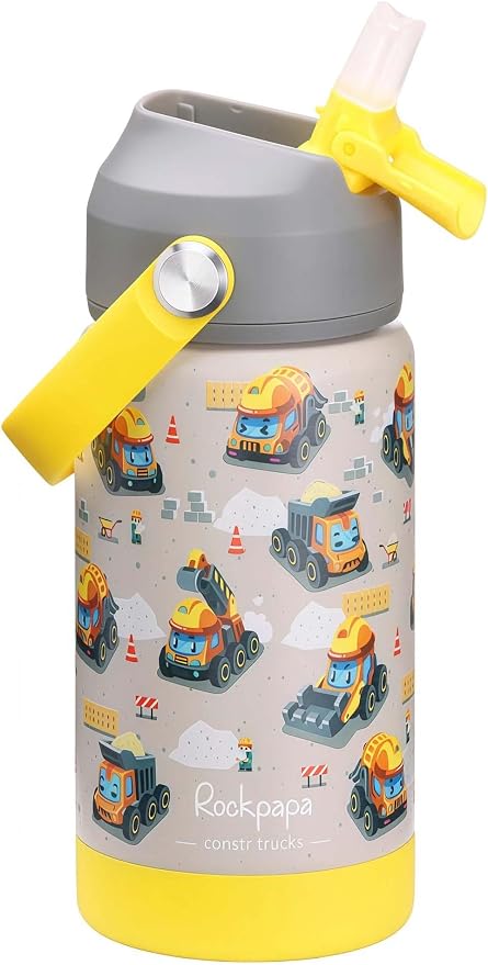 rockpapa 14 oz Kids Insulated Water Bottle，Stainless Steel Toddler Cups by rockpapa