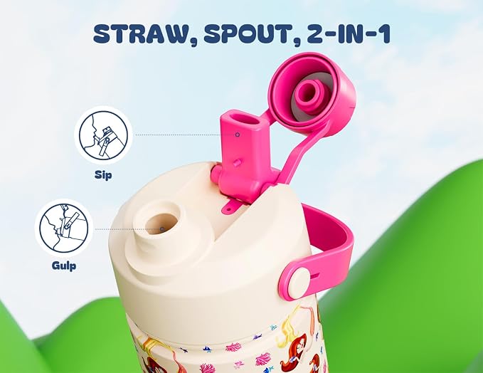 12 oz Kids Insulated Mermaid Water Bottle - Image 3