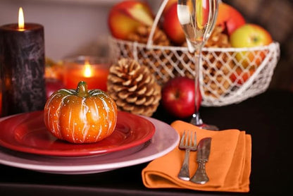 Ruvanti Cloth Napkins Set of 4, 18x18 Inches Napkins Cloth Washable, Soft, Durable, Absorbent, Cotton Blend. Table Dinner Napkins Cloth for Hotel, Lunch, Restaurant, Wedding Parties - Fall
