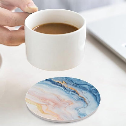 Minimalist Marble Texture Abstract Coasters Set of 4 Absorbent Coasters - Image 8