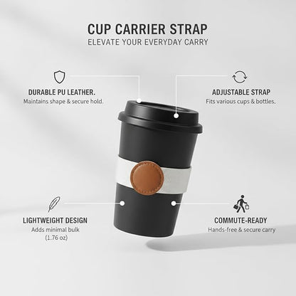 Adjustable PU Leather Cup Carrier Strap - Image 5