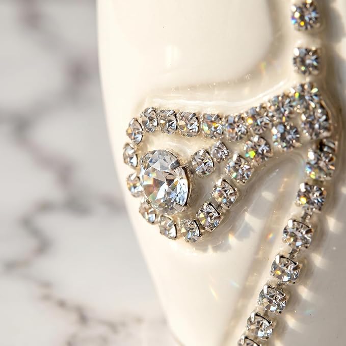 7 Oz Luxury Rhinestone Ceramic Coffee Cup and Saucer Set - Image 4