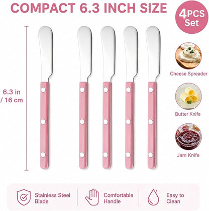 4PCS Stainless Steel Butter Knives Set: 6.3 Inch Cheese Spreader 304 Stainless - Image 7
