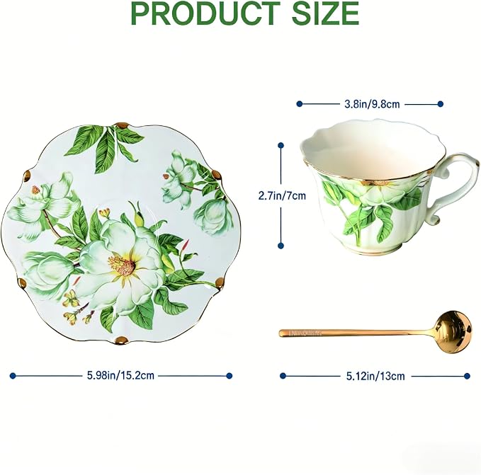 Vintage Floral Tea Cup and Saucer Set - Image 2