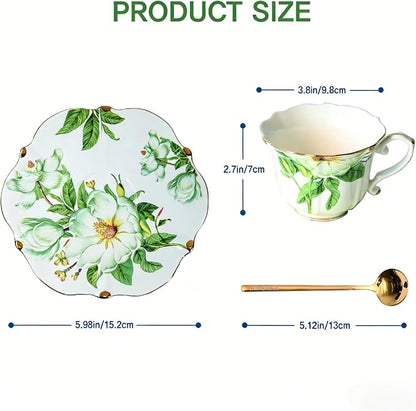 Vintage Floral Tea Cup and Saucer Set - Image 2